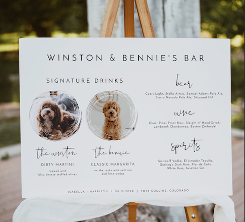 Custom HIS hotsell and HERS Signature Cocktail Bar Signs, drawing, personalized drinks illustration, open bar wedding reception, cheers! Alcohol