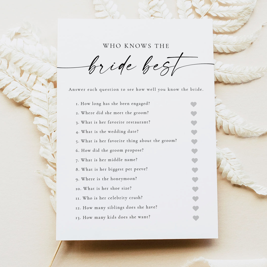 BLAIR Who Knows the Bride Best Bridal Shower Game