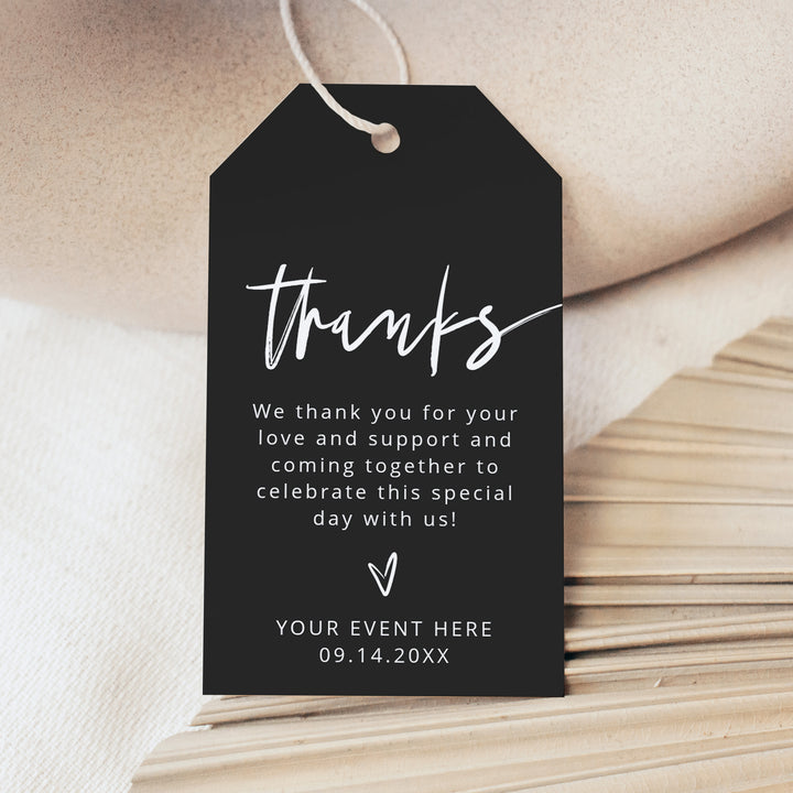 PRIYA Personalized Black Thank You Gift Tags