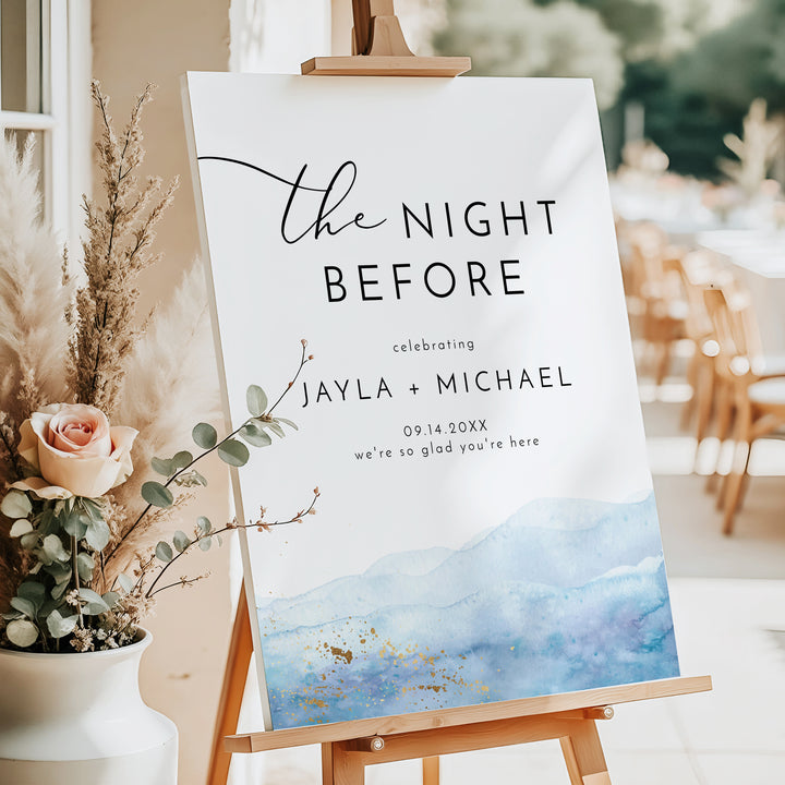 BLAKELY The Night Before Minimalist Wedding Rehearsal Dinner Sign