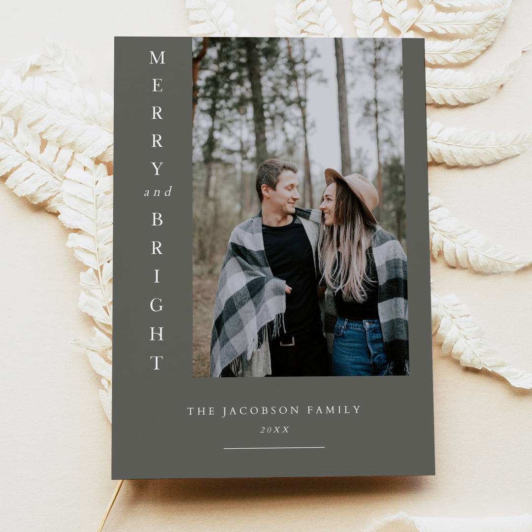 NINA Personalized Merry and Bright Photo Christmas Cards