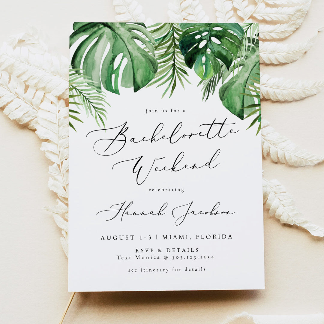 CORA Summer Bachelorette Weekend Invitation & Itinerary