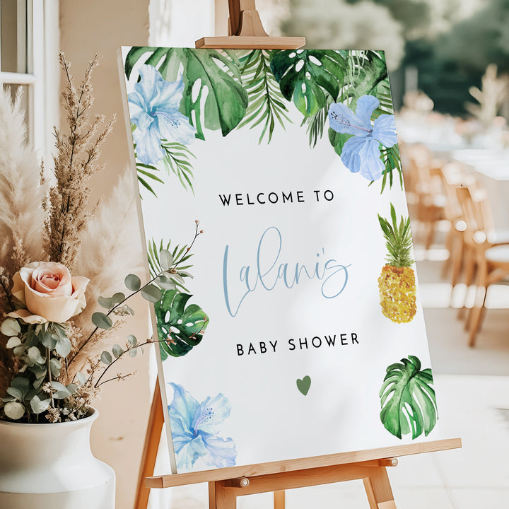 LALANI Hawaiian Luau Baby Shower Welcome Sign