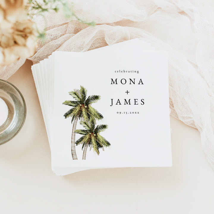 MONA Minimalist Tropical Island Wedding Napkins