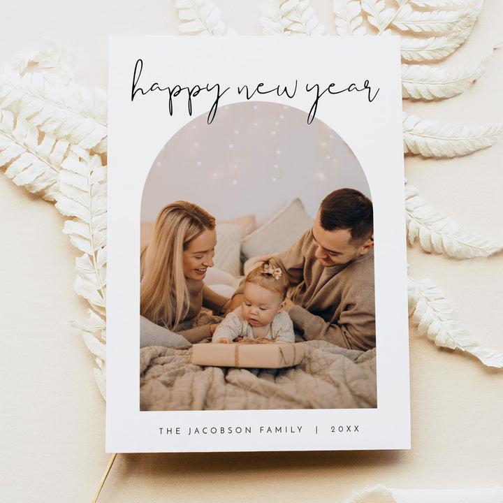 ADELLA Happy New Year Photo Greeting Card Set with Envelopes