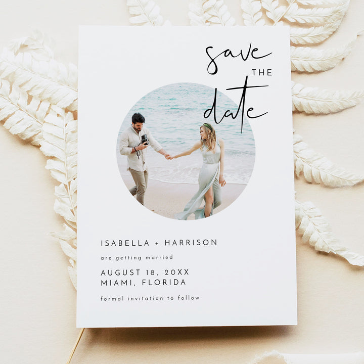ADELLA Modern Wedding Save the Date Cards with Photo