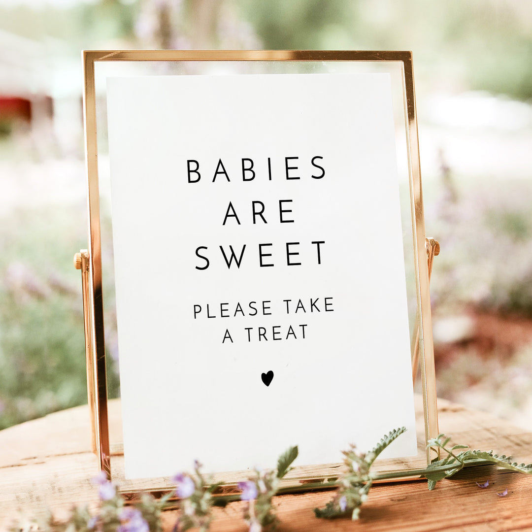 KENNEDY Babies are Sweet Take a Treat Baby Shower Sign - Unframed