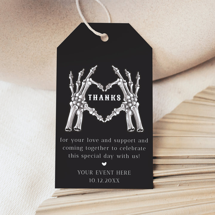 NOVA Gothic October Wedding Thank You Gift Tags