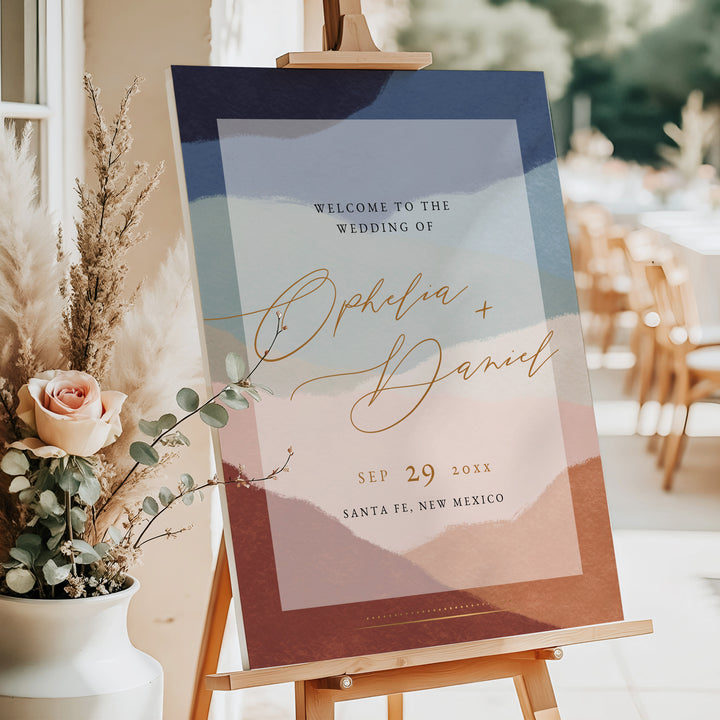 OPHELIA Terracotta Boho Desert Wedding Welcome Sign