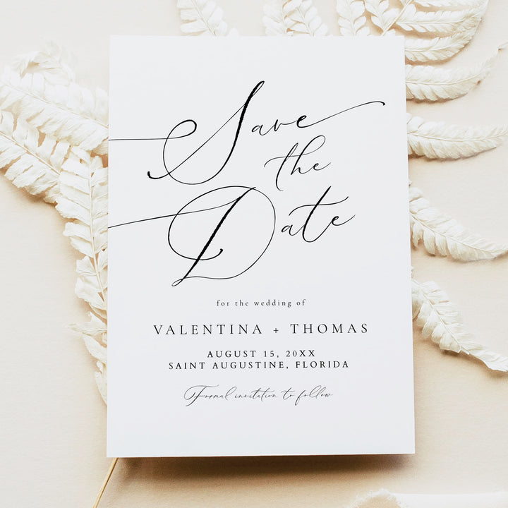 VALENTINA Elegant Wedding Save the Date Card with Photo