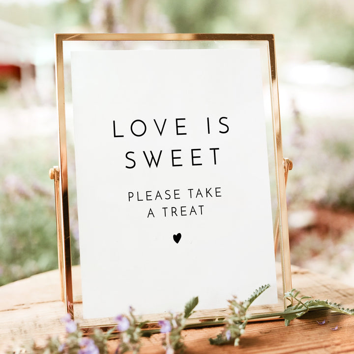 KENNEDY Love is Sweet Take a Treat Modern Wedding Table Sign Unframed