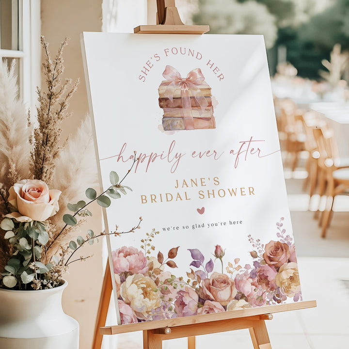 JANE Her Happily Ever After Storybook Bridal Shower Welcome Sign