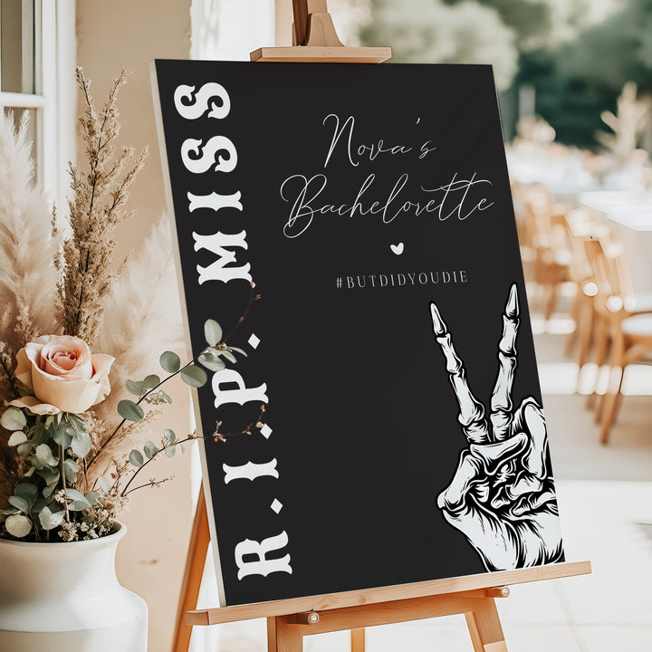 NOVA Skeleton Bride Halloween Bachelorette Welcome Sign