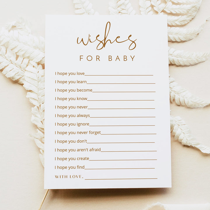 INDIE Wishes for Baby Gender Neutral Baby Shower Game Card