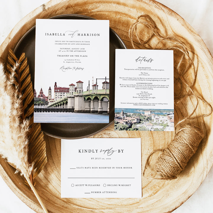 ST AUGUSTINE Florida Destination Wedding Invitation Suite