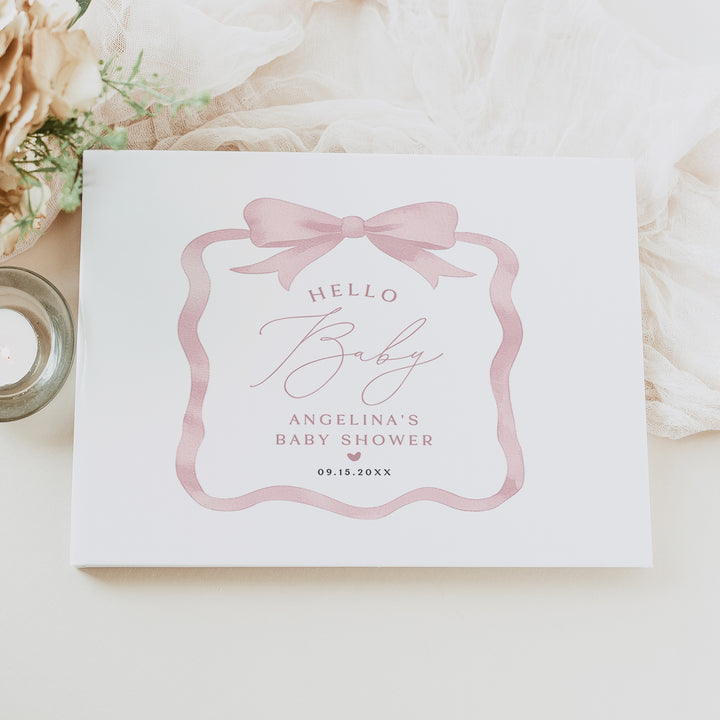 ANGELINA Personalized Elegant Baby Shower Guest Book
