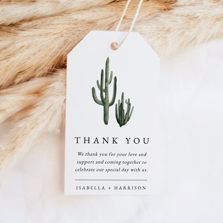 ELEANOR Boho Desert Cactus Thank You Favor Tag