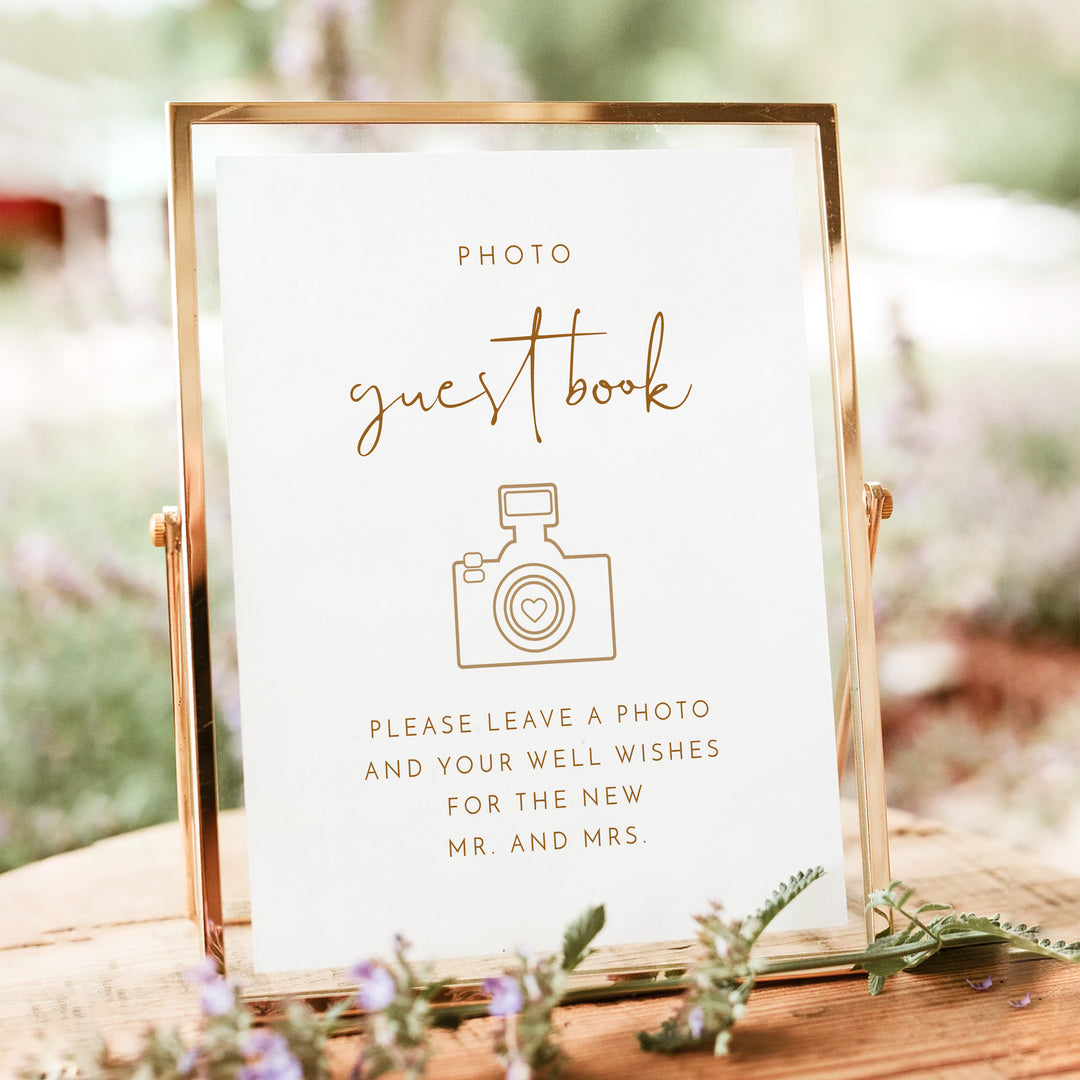 INDIE Terracotta Boho Wedding Polaroid Photo Guest Book Sign