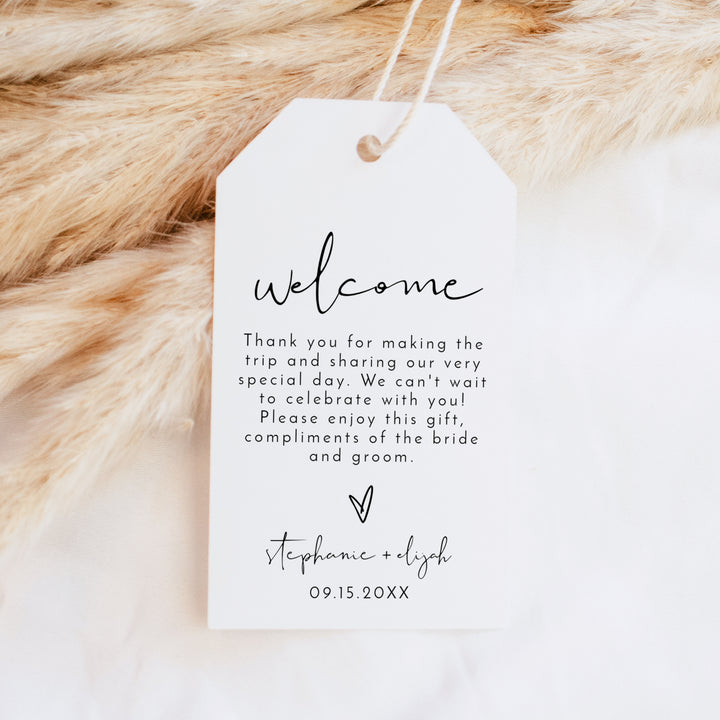 ADELLA Personalized Modern Wedding Welcome Bag Tags