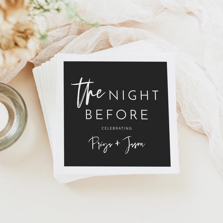 PRIYA Personalized The Night Before Rehearsal Dinner Napkins