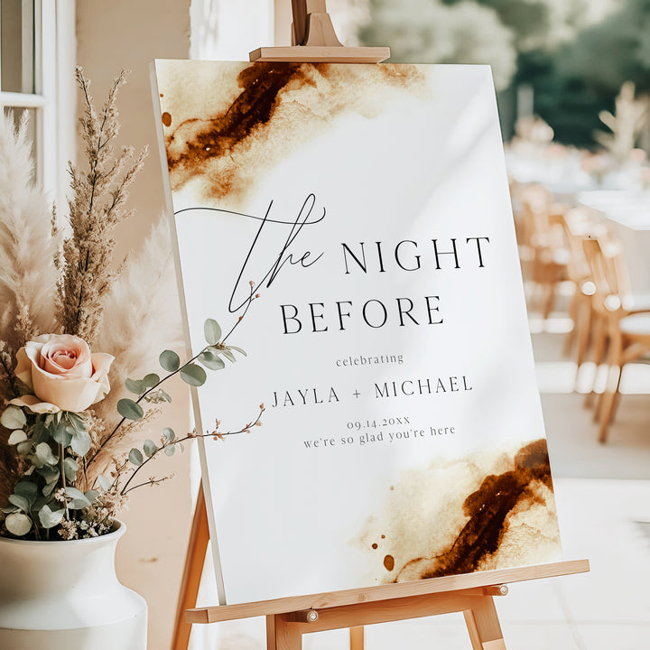 JAYLA The Night Before Fall Wedding Rehearsal Dinner Welcome Sign