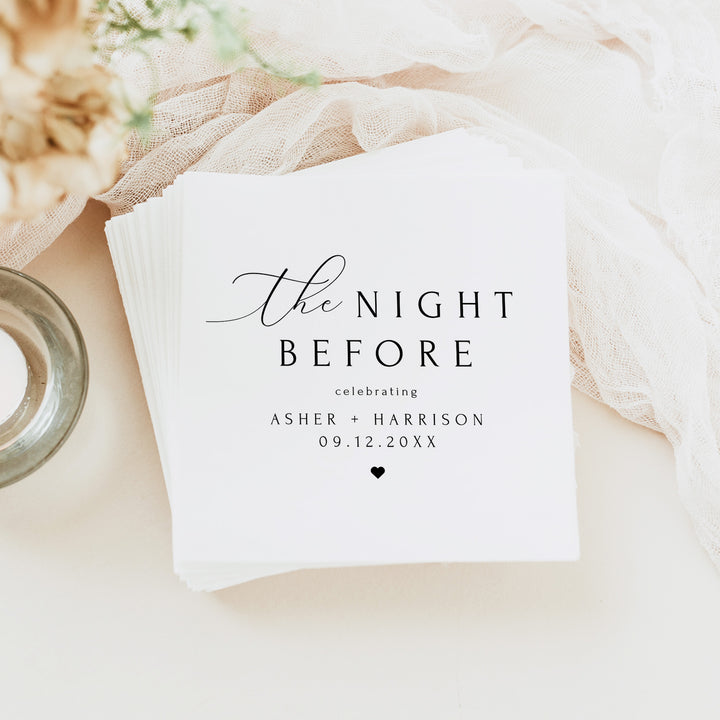 ASHER The Night Before Personalized Wedding Rehearsal Dinner Napkins
