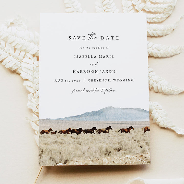 CHEYENNE Wyoming Rustic Wedding Save the Date Cards