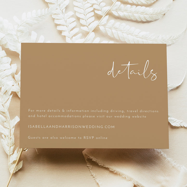 INDIE Rustic Terracotta Boho Wedding Details Card