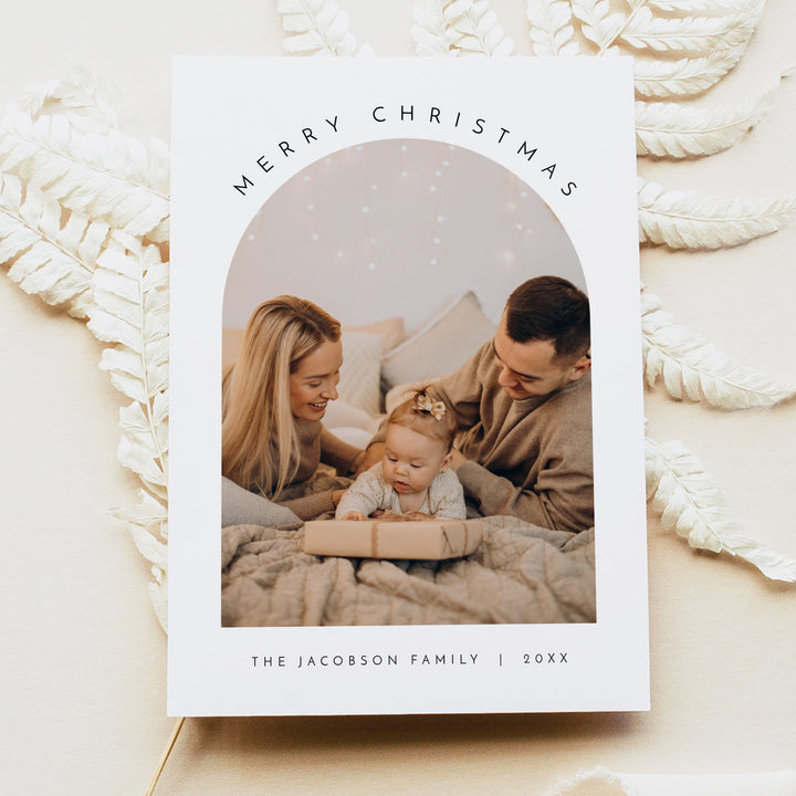 KENNEDY Merry Christmas Bohemian Arch Photo Greeting Cards