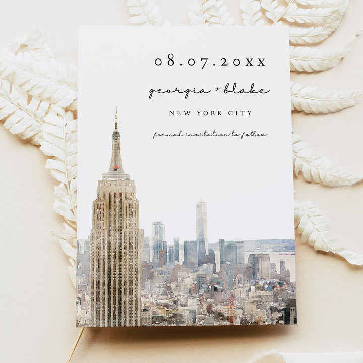NEW YORK CITY Wedding Save the Date Cards with Photo