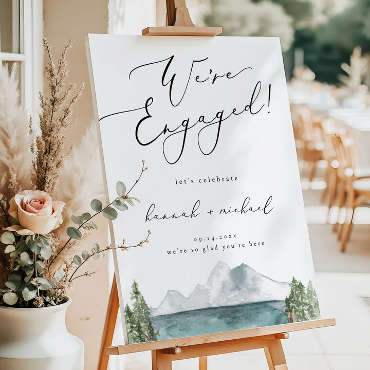 CLOVER We're Engaged Boho Engagement Party Welcome Sign