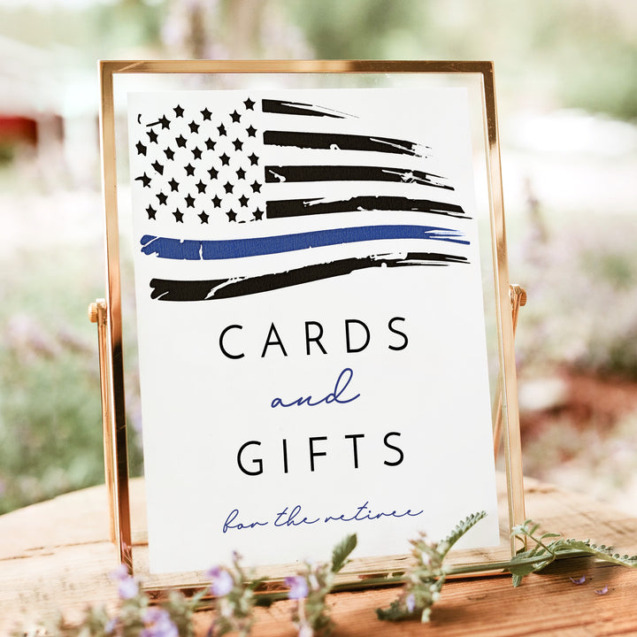 POLICE Retirement Party Cards and Gifts Table Sign