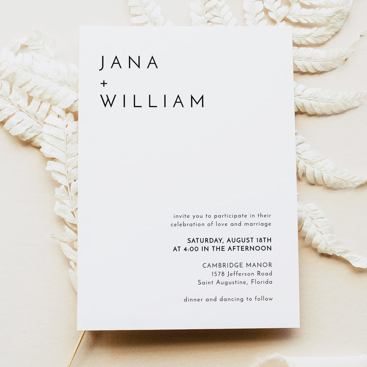 KENNEDY Elegant Luxury Wedding Invitation with Photo