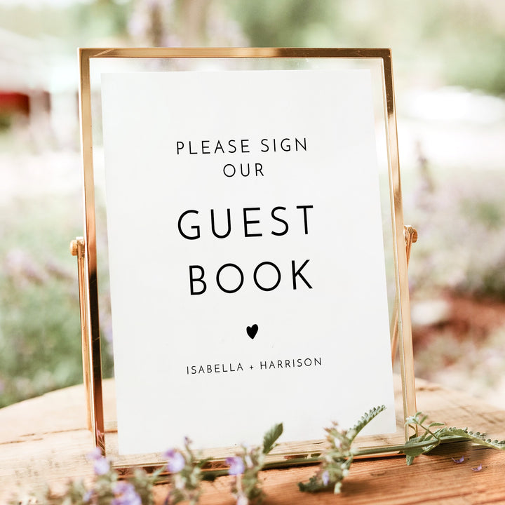KENNEDY Modern Minimalist Wedding Guest Book Table Sign
