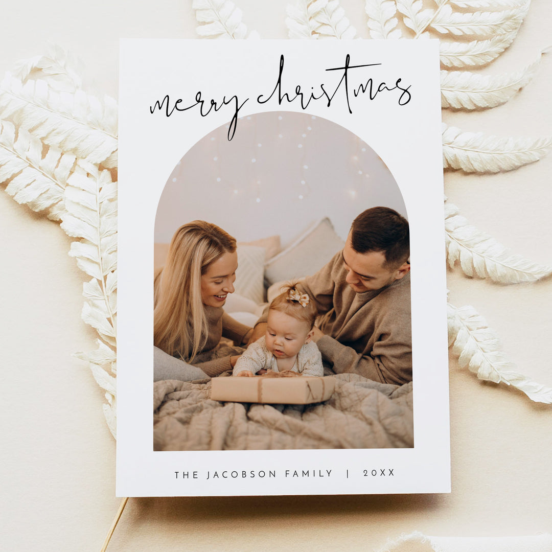 ADELLA Personalized Merry Christmas Photo Card with Envelopes