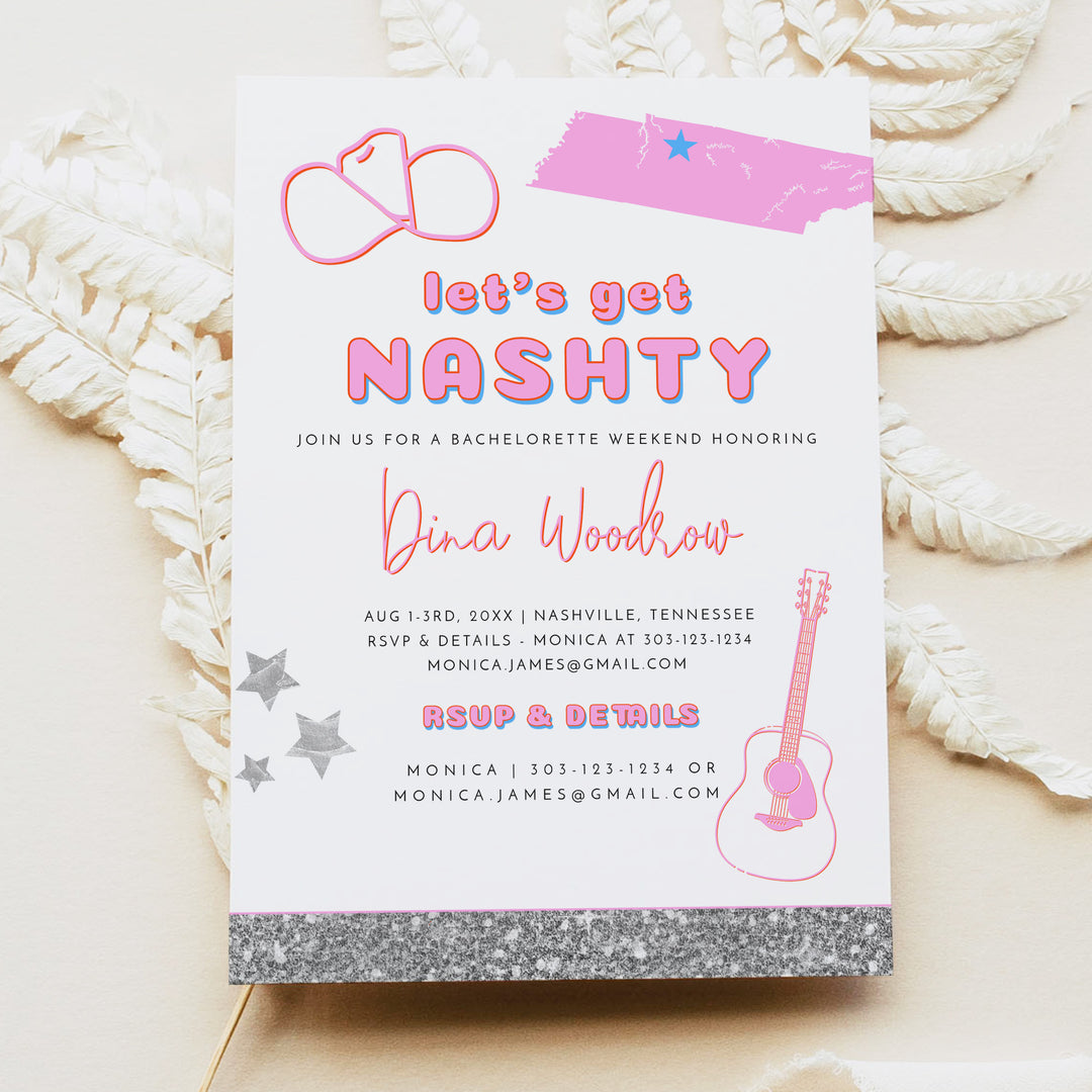 DINA Let's Get Nashty Bachelorette Party Invitation & Itinerary
