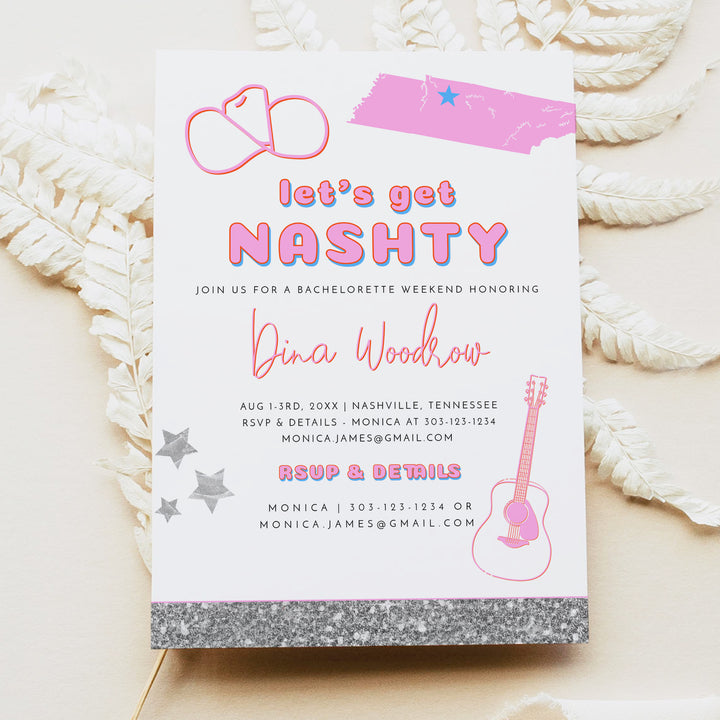 DINA Let's Get Nashty Bachelorette Party Invitation & Itinerary