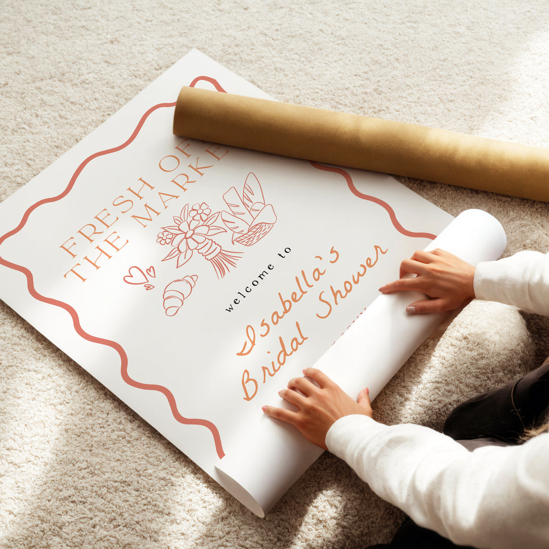 ELIZA Fresh Off The Market Bridal Shower Welcome Sign