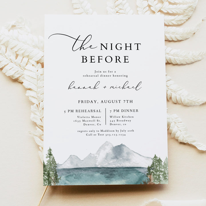 CLOVER Rustic The Night Before Wedding Rehearsal Dinner Invitation