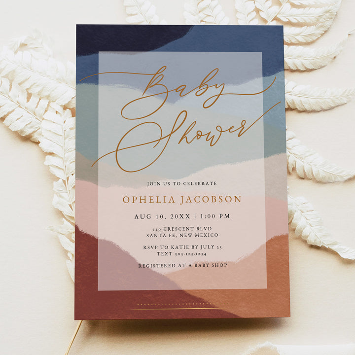 OPHELIA Southwestern Terracotta Boho Baby Shower Invitation