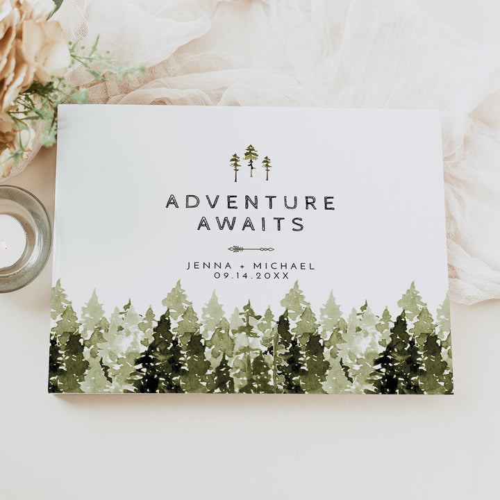 JENNA Personalized Adventure Awaits Wedding Guest Book Keepsake