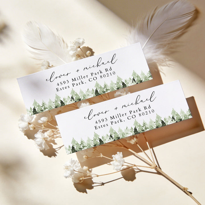 CLOVER Woodland Wedding Return Address Labels