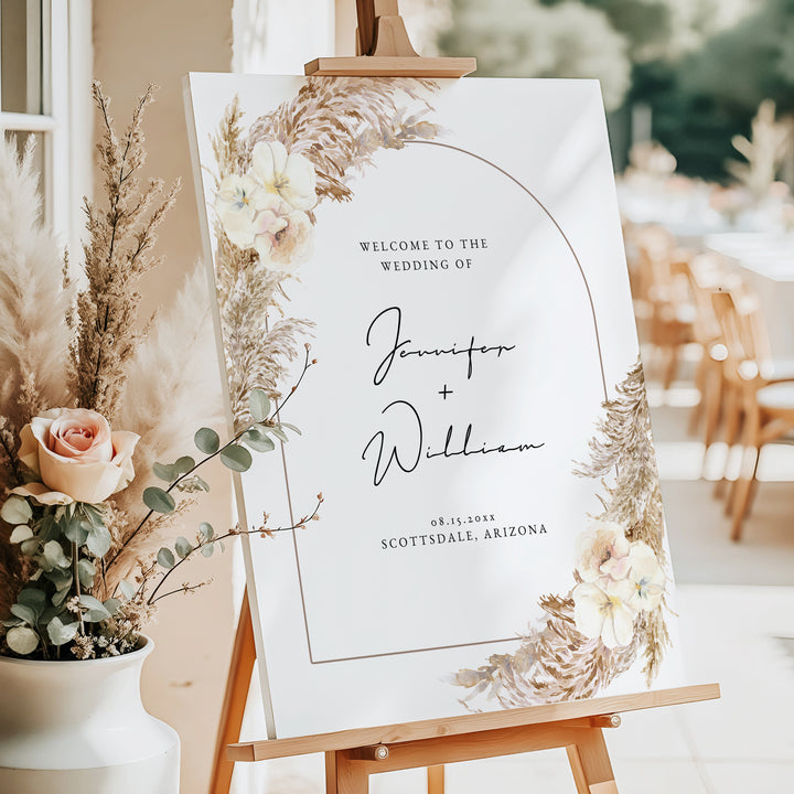 CIERA Fall Boho Arch Wedding Welcome Sign