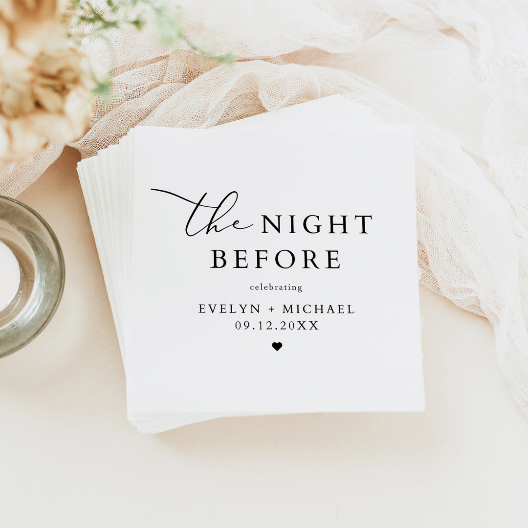 Evelyn The Night Before Wedding Rehearsal Dinner Napkins