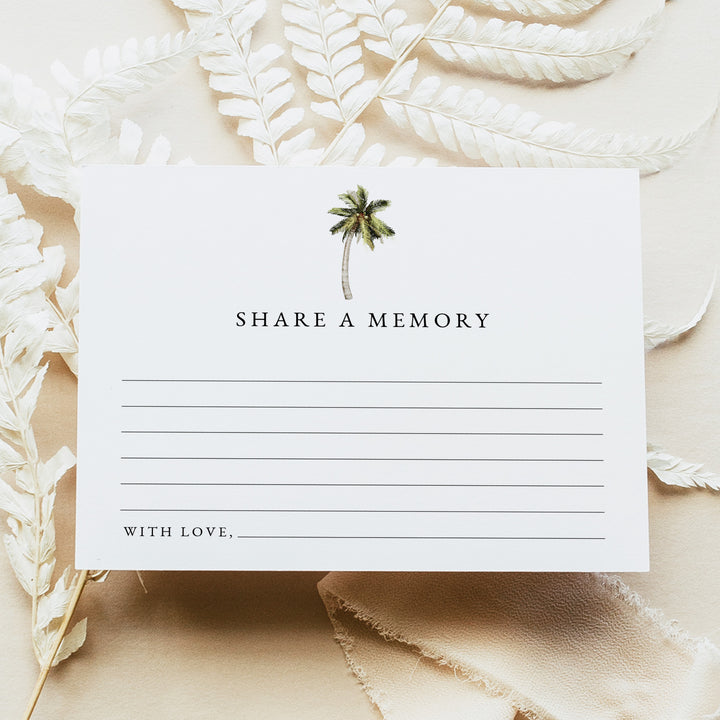 MONA Tropical Palm Tree Share A Memory Funeral Card