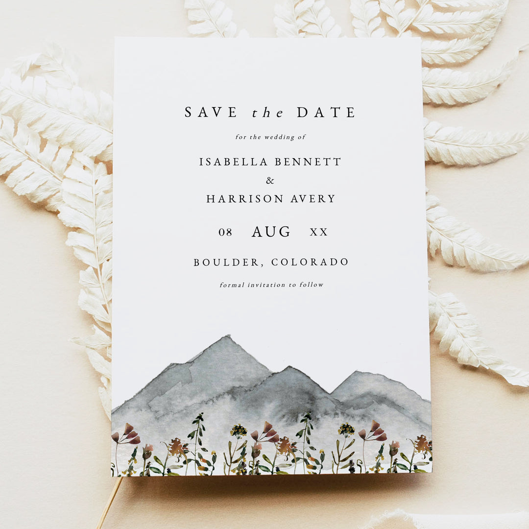 HEIDI Rustic Wildflower Wedding Save the Date Cards