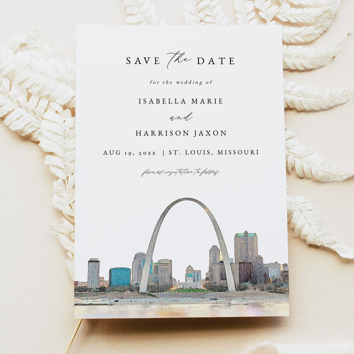 ST LOUIS Missouri Destination Wedding Save the Date Invites with Photo
