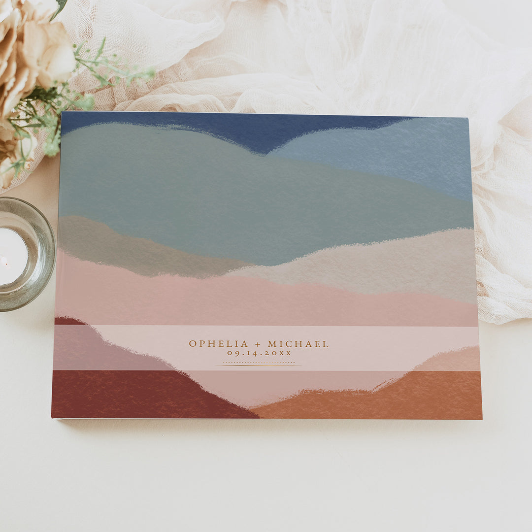 OPHELIA Burnt Orange Boho Autumn Wedding Keepsake Guest Book