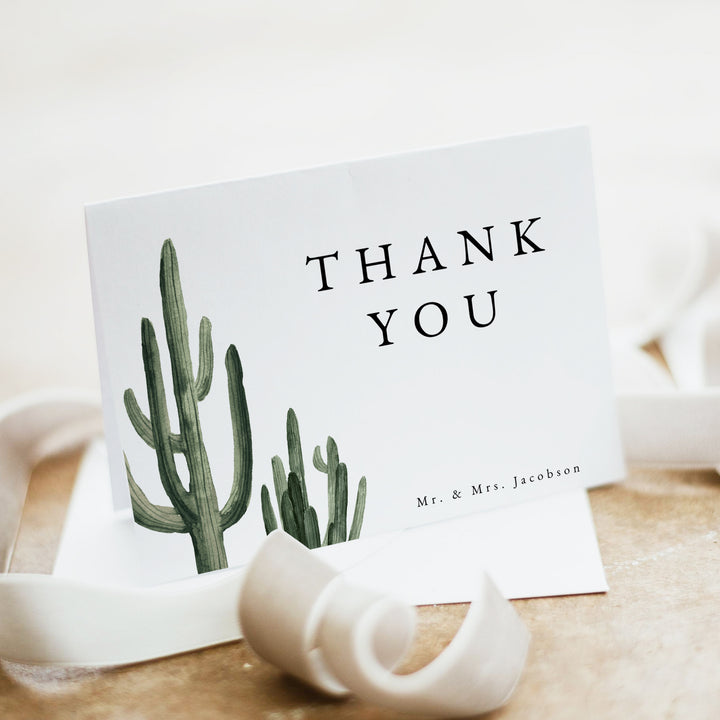 ELEANOR Personalized Modern Boho Wedding Thank You Card with Envelopes