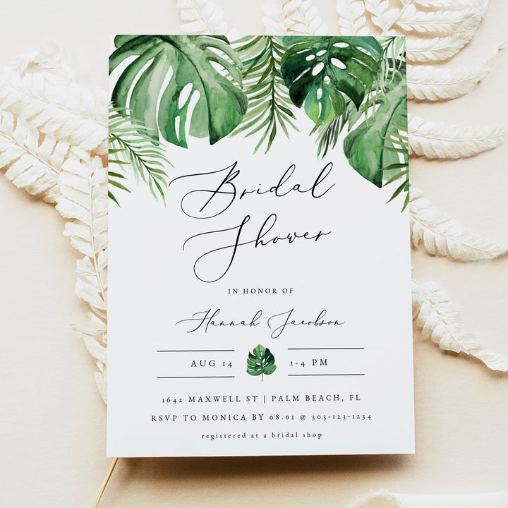 CORA Green Destination Wedding Bridal Shower Invitations